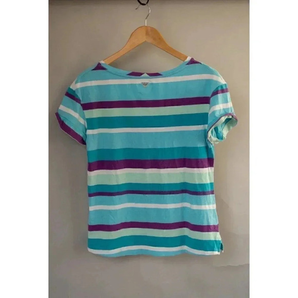 Columbia | PFG striped top | Blue  Purple White | Women's Large - Picture 3 of 4